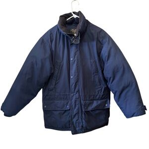 Eddie Bauer Navy Blue Goose Down Winter Jacket